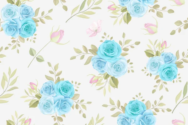 Patrón Sin Costura Floral Con Diseño Flores Rosas — Vector de stock