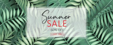 Tropikal temalı zarif yaz pankartı tasarımı