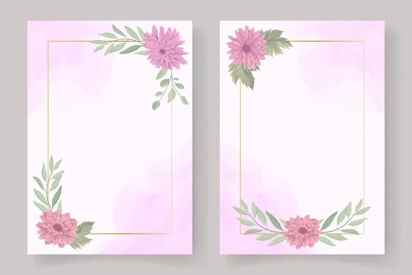 Cadre Floral Minimaliste Pour Conception Cartes Invitation Voeux — Image vectorielle