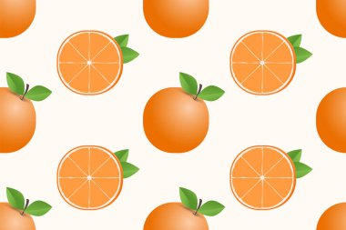 El çizimi portakallı meyvesiz desen tasarımı