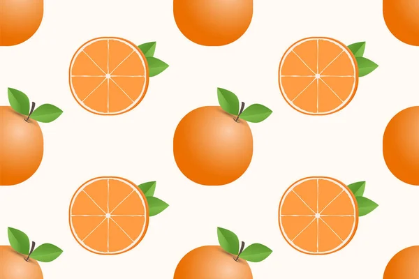 Hand Drawn Orange Fruit Seamless Pattern Design — Vetor de Stock