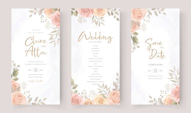 Güzel, yumuşak bir çiçek ve düğün davetiyesi tasarımı bırakır.