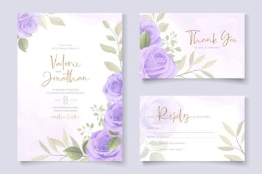 Güzel, yumuşak bir çiçek ve düğün davetiyesi tasarımı bırakır.