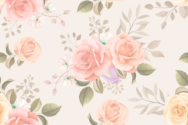 Design Padrão Sem Costura Com Bela Flor Rosa — Vetor de Stock