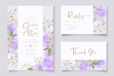 Güzel, yumuşak bir çiçek ve düğün davetiyesi tasarımı bırakır.