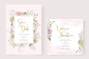 Güzel, yumuşak bir çiçek ve düğün davetiyesi tasarımı bırakır.