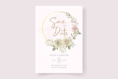 Güzel, yumuşak bir çiçek ve düğün davetiyesi tasarımı bırakır.