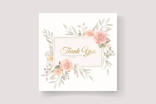 Obrigado Design Cartão Tema Flor —  Vetores de Stock