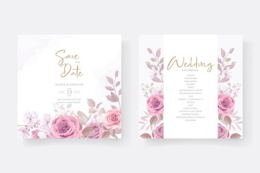 Güzel, yumuşak bir çiçek ve düğün davetiyesi tasarımı bırakır.