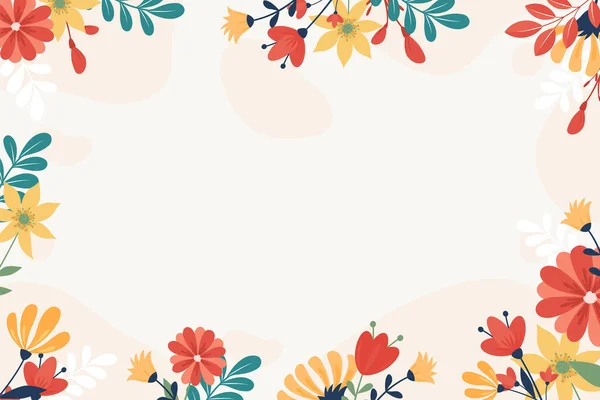 Красивий Намальований Весняний Фон Квітами — стоковий вектор
