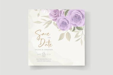 Güzel, yumuşak bir çiçek ve düğün davetiyesi tasarımı bırakır.