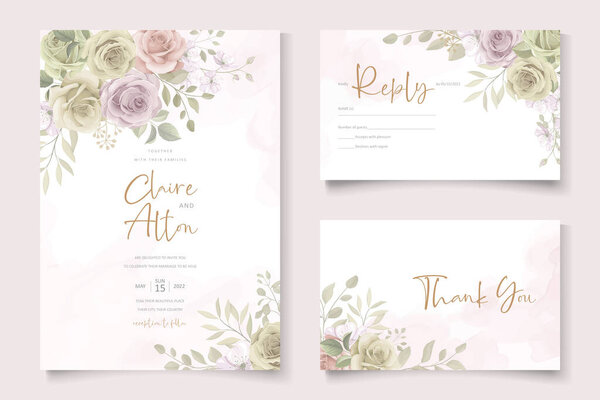 Мягкий цветок и дизайн свадебного приглашения