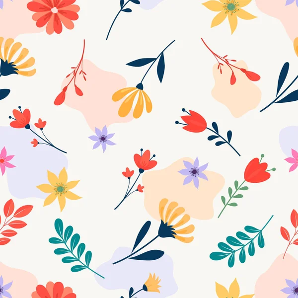 Abstract spring flower seamless pattern