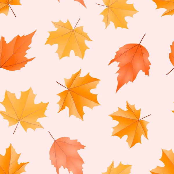 Seamless Autumn Leaf Pattern Design — Stock Vector