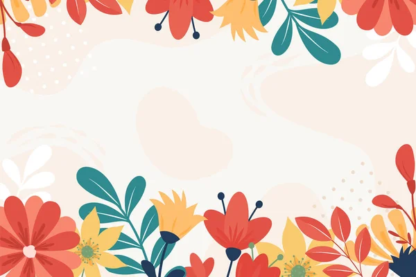 Красивий Намальований Весняний Фон Квітами — стоковий вектор
