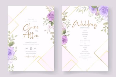 Yumuşak çiçekleri ve düğün davetiyesi tasarımını bırakır