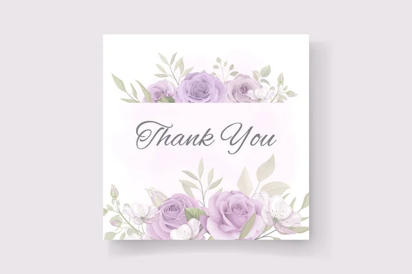 柔らかい色の花とカードのデザインありがとうございました — ストックベクタ