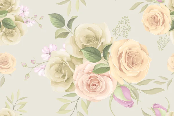 Conception Motif Sans Couture Avec Belle Fleur Rose — Image vectorielle