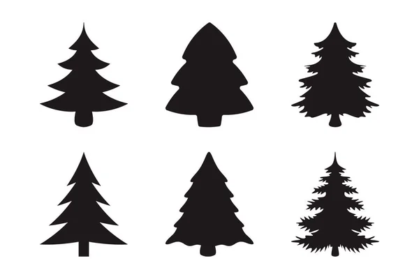 Noel Ağacı Siluet Koleksiyonu — Stok Vektör