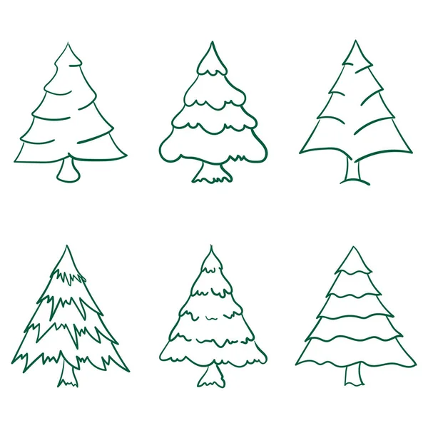 Yeşil Çizgili Noel Ağaçları — Stok Vektör