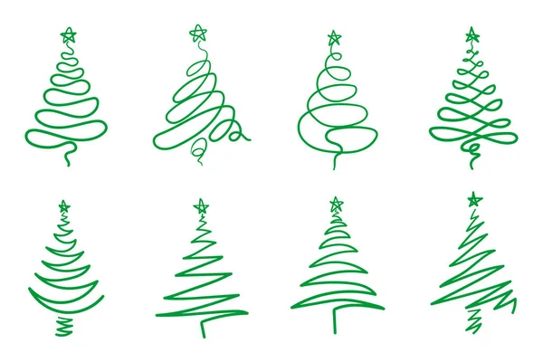 Yeşil çizgili Noel ağaçları