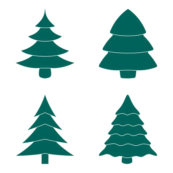 Yeşil Noel Ağacı Koleksiyonu — Stok Vektör