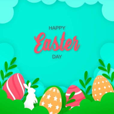 Kağıt stilinde mutlu Paskalya günleri.