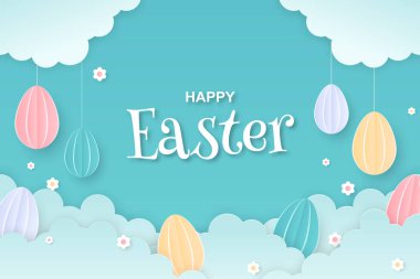 Kağıt stilinde mutlu Paskalya günleri.