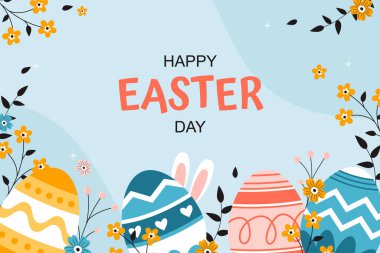 El çizimi düz Paskalya arkaplanı