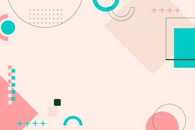 Pastel renklerde düz geometrik tasarım