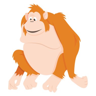 Oturarak karikatür Orang Utan