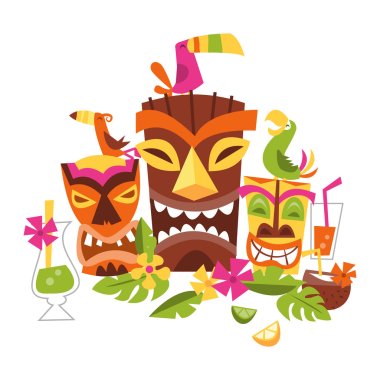 Vector illustration of Hawaiian luau party clipart