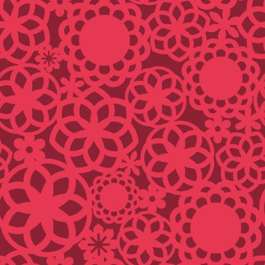 Kırmızı çiçek oyma işi dantel Dikişsiz desen arka plan