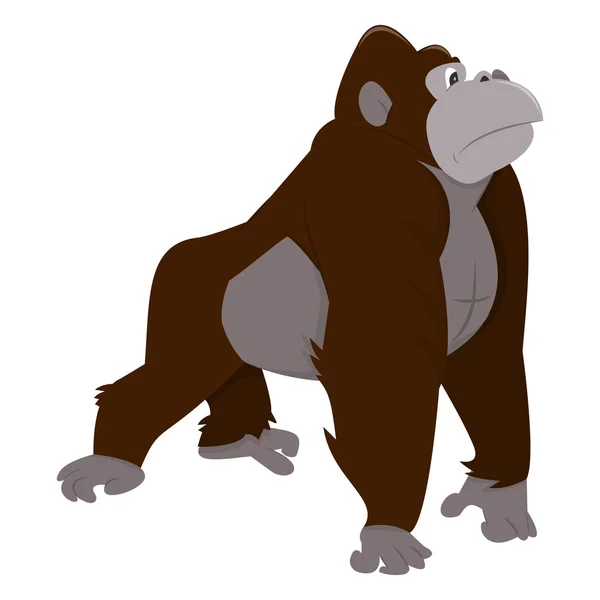 Gorila de dibujos animados mirando hacia el lado — Archivo Imágenes Vectoriales