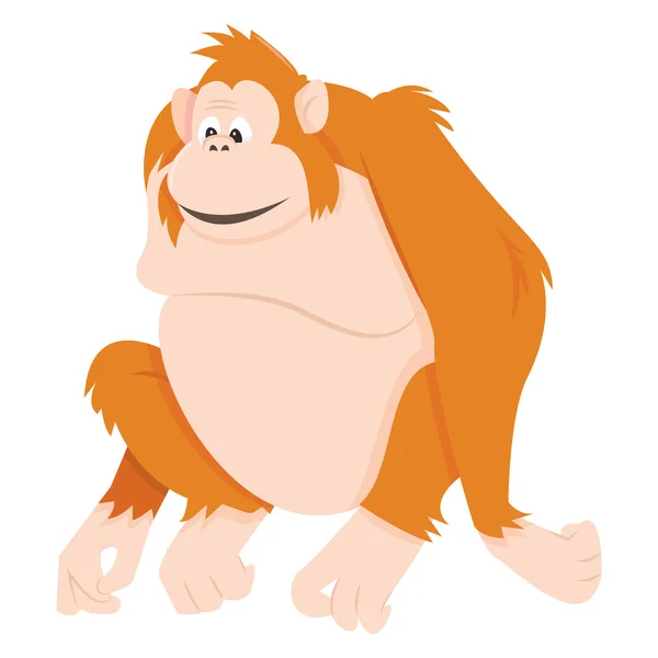 Dessin animé Orang Utan assis — Image vectorielle