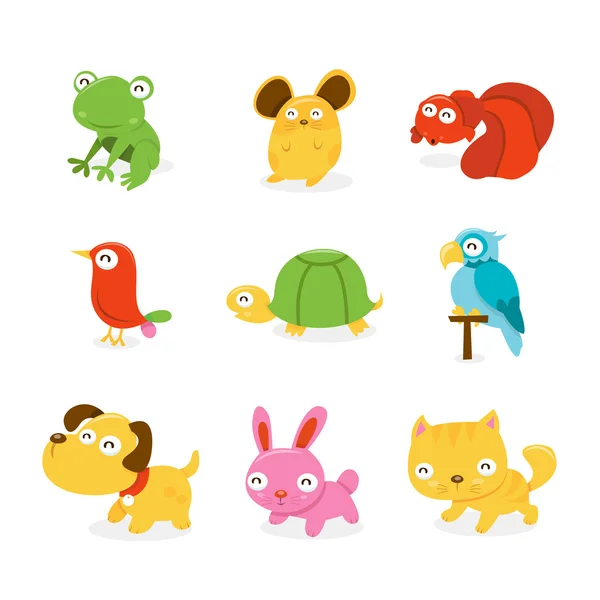 Happy Pet Shop Juego de animales — Vector de stock