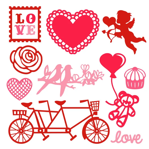 Romance amor diseño elementos — Vector de stock