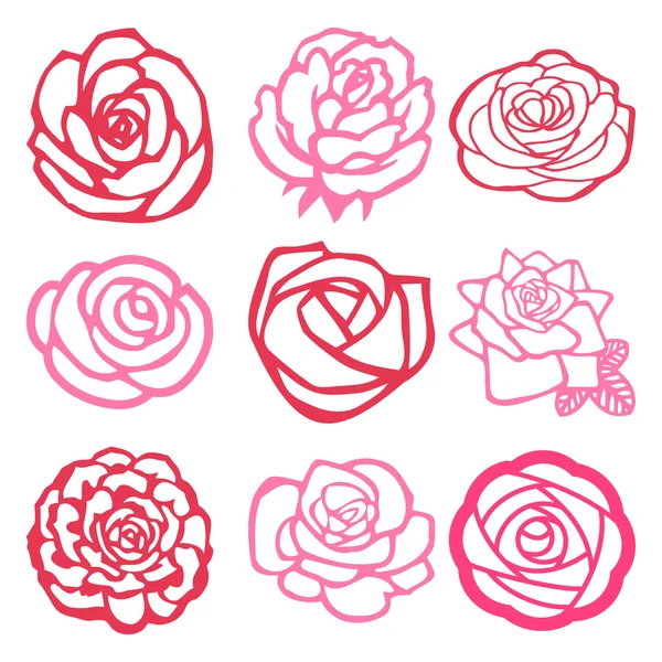 Conjunto de filigrana de rosas — Vector de stock