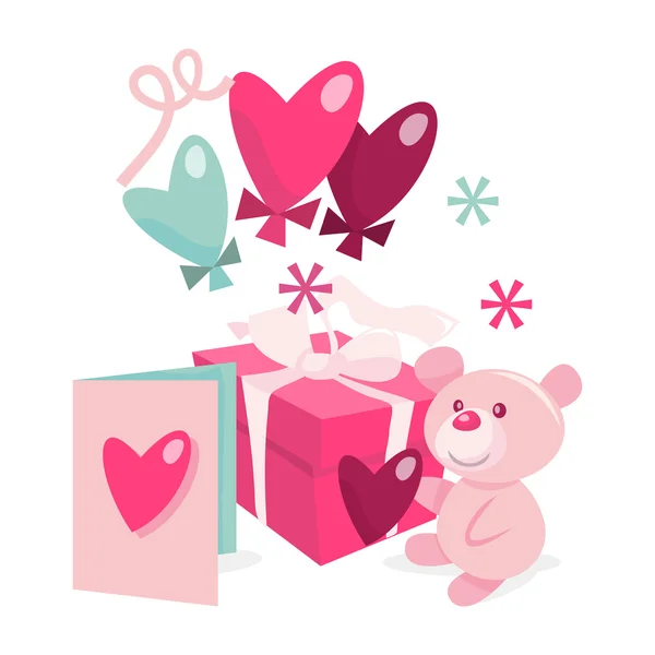 Aftelkalender voor Valentijnsdag Gift belemmert — Stockvector
