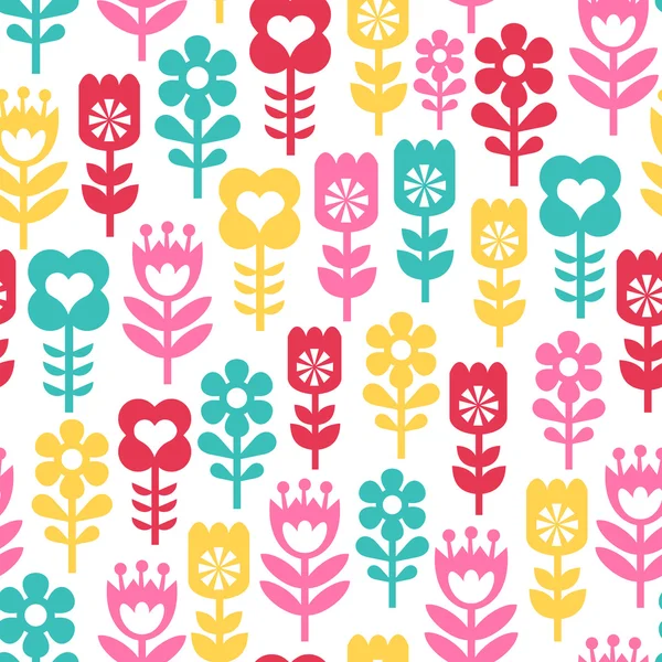 Retro Blumen nahtlose Muster Hintergrund — Stockvektor