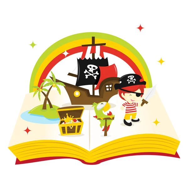 Livre d'histoire de Treasure Island — Image vectorielle