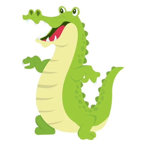 Cartoon Happy Crocodile — Stock Vector