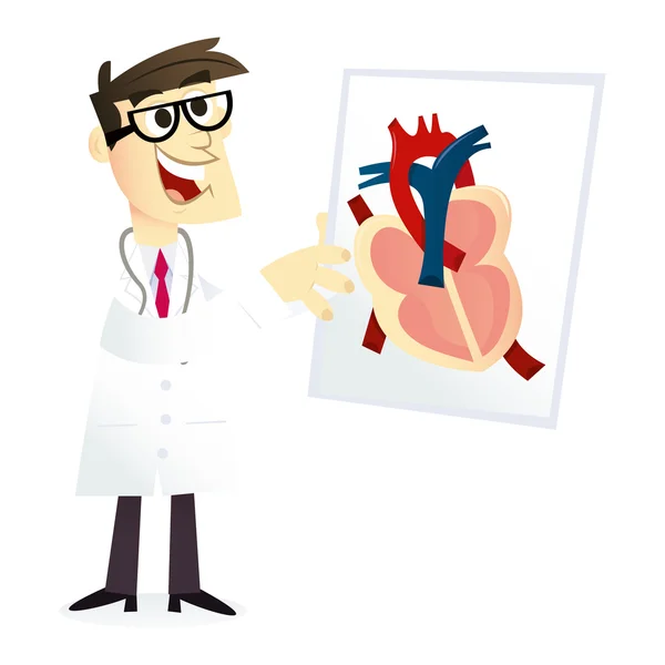 Cartoon hart dokter — Stockvector