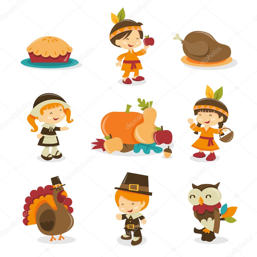 Retro Autumn Festival Thanksgiving Icons