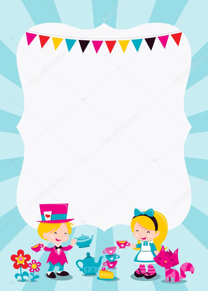 Whimsical Retro Alice In Wonderland copy space ⬇ Vector Image by ...