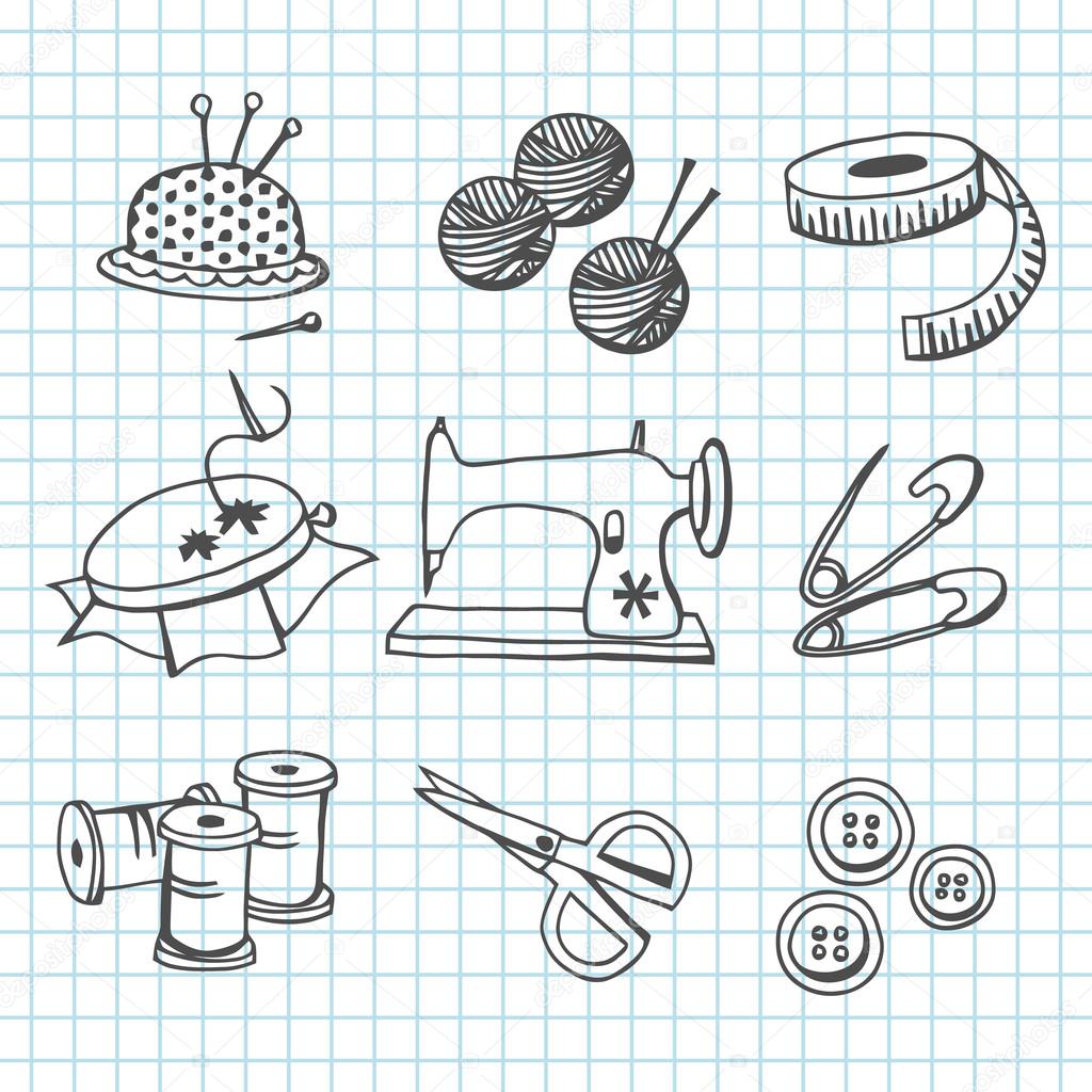 Sewing Icons Doodle