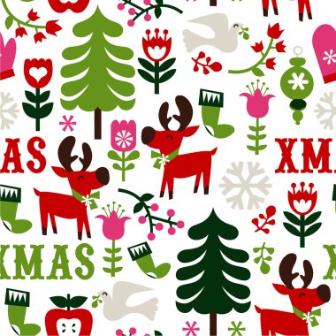 Nordic Noel Dikişsiz desen arka plan