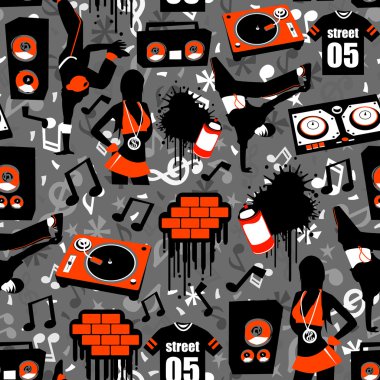 Hip Hop Street Dikişsiz desen arka plan