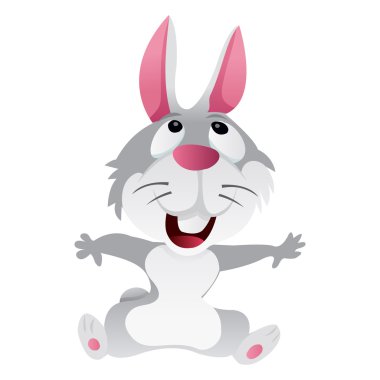 Karikatür tavşan oturma ve ararken
