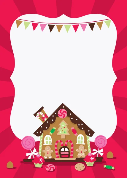 Gingerbread House copy space — Stock Vector